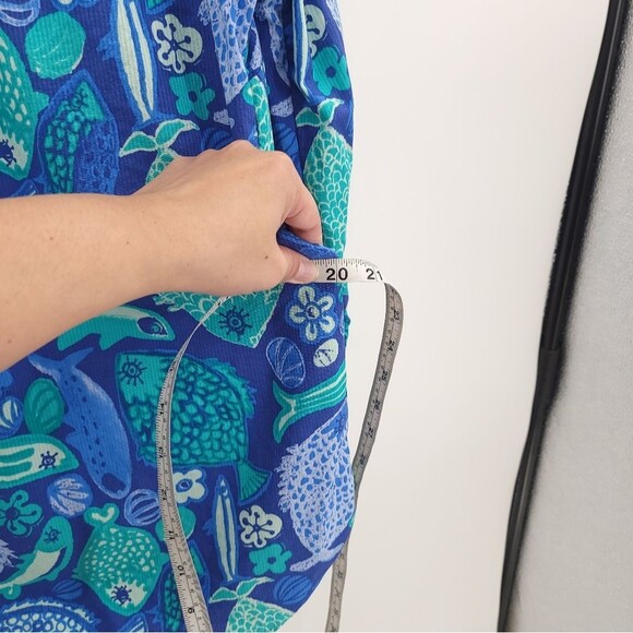 Talbots The Classic Casual Popover Top Under The Sea Print Aquatic Blue Womens M - Picture 13 of 15